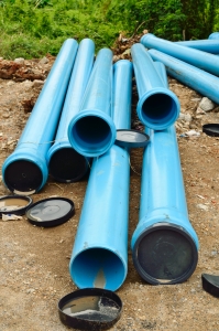 pvc pipe on site